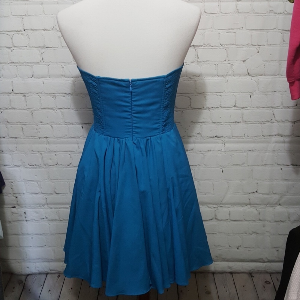 Greylin strapless blue dress, size M - Picture 6 of 7